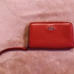 coach red wallet
